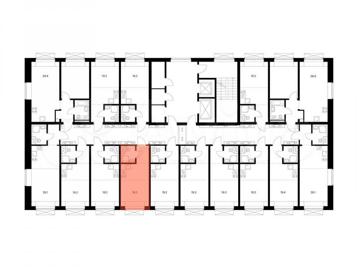 Квартира-студия, 19,2 м², 8/9 эт.