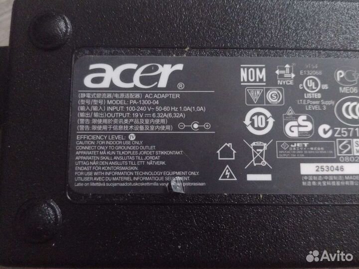 Зарядка для ноутбука 19v - 6.32a
