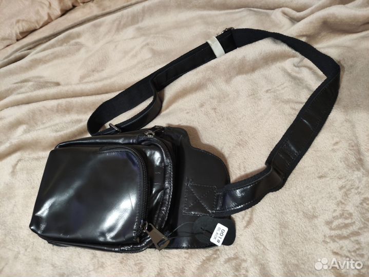 Сумка через плечо мужская черная