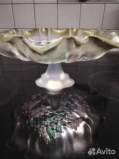 Ваза на ножке стекло