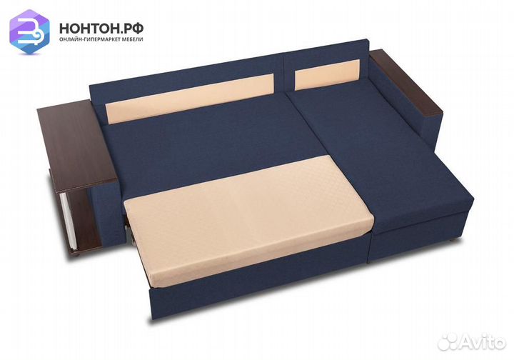 Диван угловой дельфин Форест синий