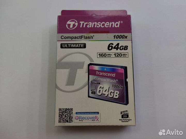 CF 64Gb 1000x 160Mb/s Transcend новая в упаковке