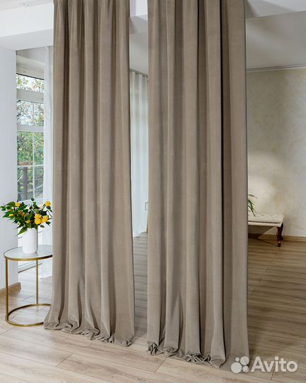 Комплект штор бархат Богема Кофе