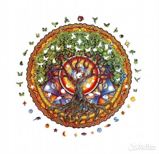 Фигурный пазл Unidragon, Мандала Дерево жизни, раз