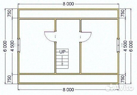 Каркасный дом щитовой 6х8