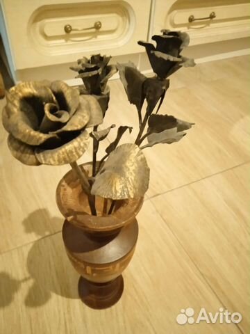 Роза, ручной работы, металл