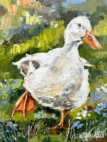 Картина маслом Гусь Картина с птицей масло