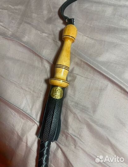 Нагайка казачья черная с деревянной ручкой 85 см