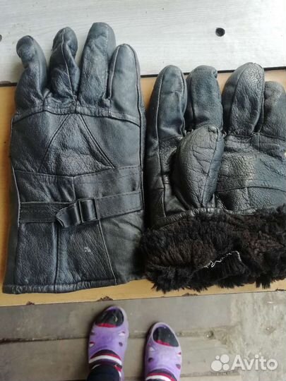 Мужские кожаные перчатки зимние СССР