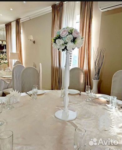 Украшения на столы гостей, на свадебный стол