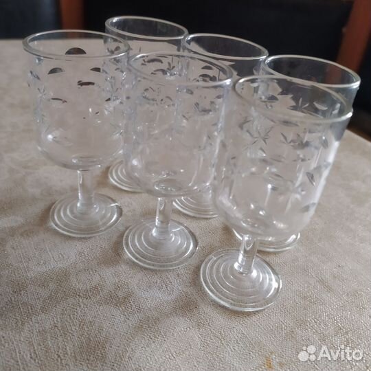 Хрустальные рюмки СССР, сахарница, фужеры винтаж