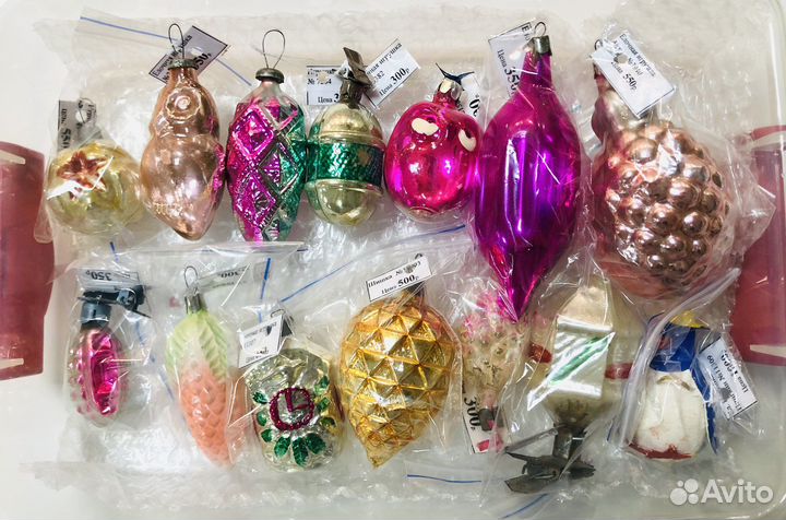 Елочные игрушки советские. Стекло