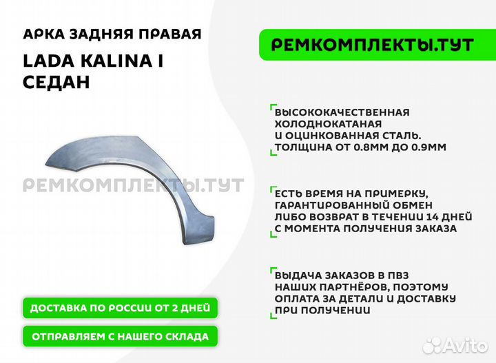Арка задняя правая LADA Kalina седан