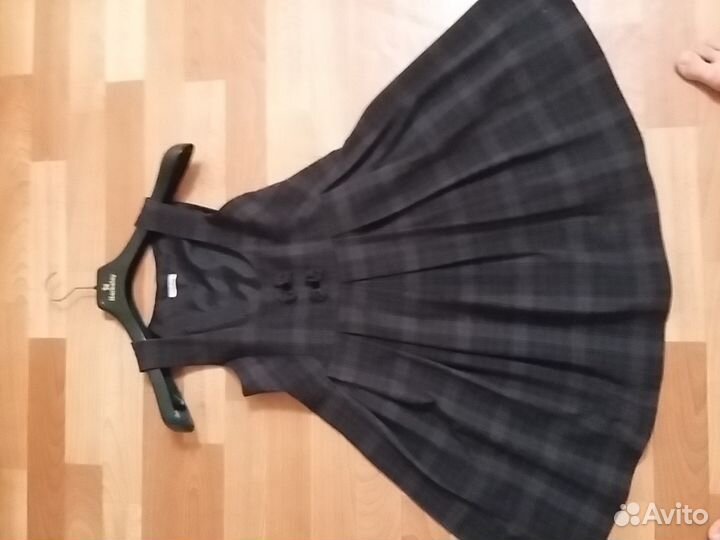 Сарафан серо коричневая клетка