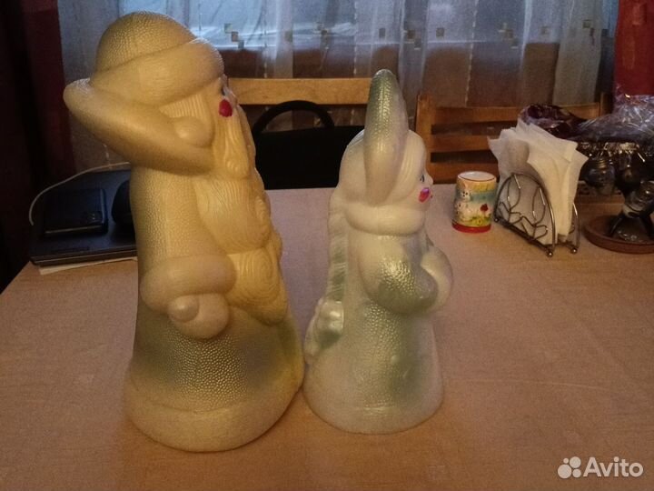 Дед мороз и снегурочка СССР пластик