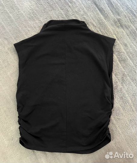 Черный облегающий топ с драпировкой Gloria Jeans