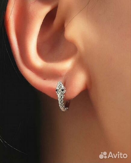 Серьги женские змейки