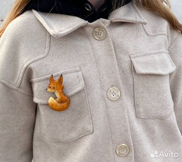 Брошь лисенок