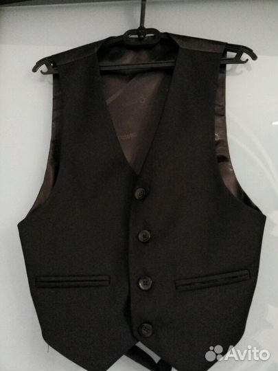 Пиджак+жилетка р 56 на 1-2 класс Темно синий цвет