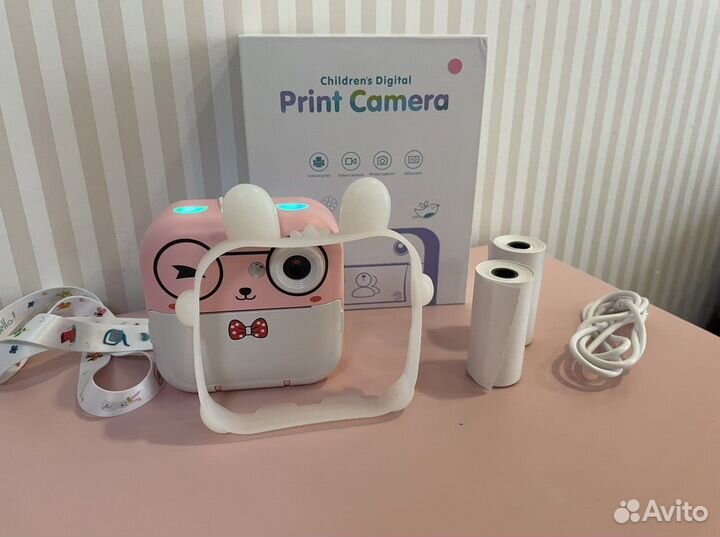 Детский фотоаппарат моментальной печати с подарком