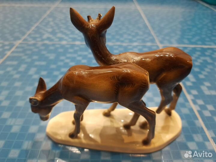 Две косули Хертвиг фарфор ГДР 1958