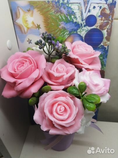 Букет из мыльных цветов