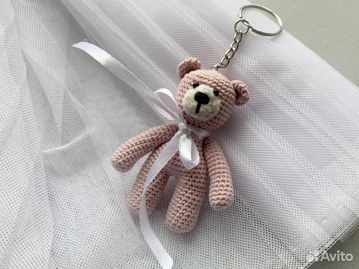 Вязанные игрушки мишка ручной работы Брелок мишка