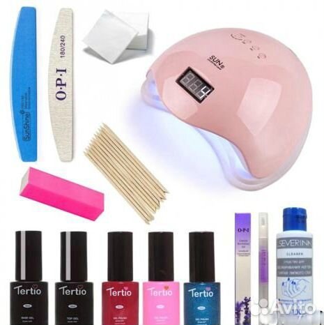 Набор для маникюра лампа Sun 5 48W+ материалы