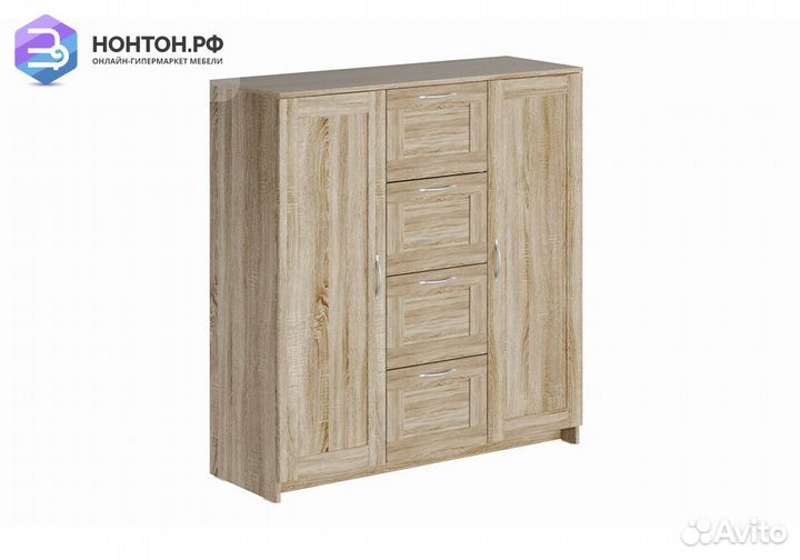 Комод с дверцами Сириус 4 ящика сонома