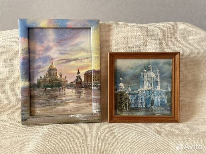 Миниатюрные картины с видами Санкт-Петербурга