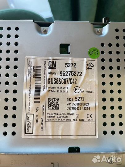 Штатная магнитола на chevrolet cruze