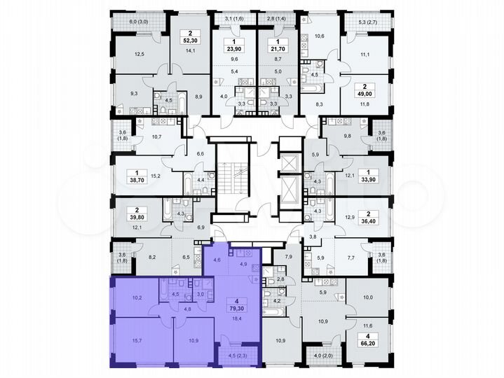 4-к. квартира, 79 м², 4/16 эт.