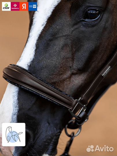 Анатомический кожаный недоуздок Glimmer от Equestrian Stockholm - Коричневый