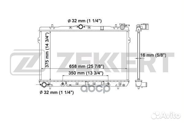 Радиатор охл дв Hyundai Coupe 96- Lantra II 95