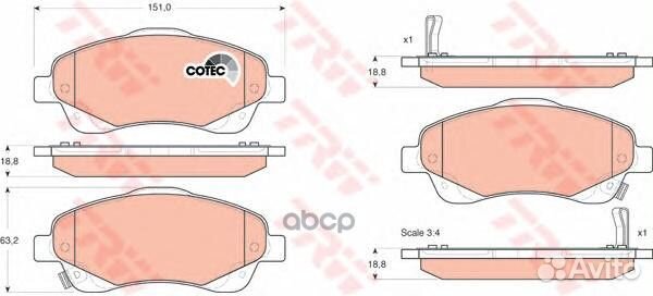 Колодки toyota avensis (T25 ) 1.6 VVT-i 2003-2