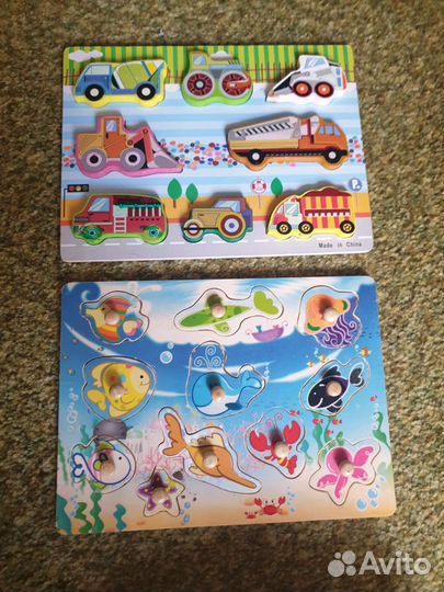 Деревянные игрушки-сортер 2 шт