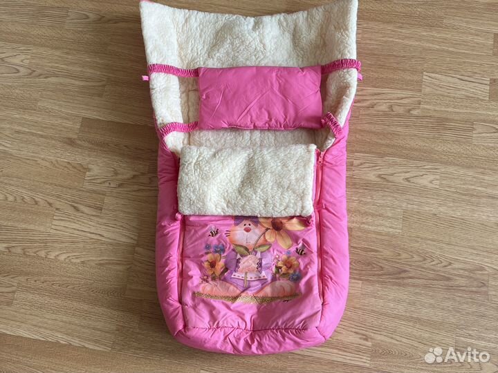 Меховой конверт для новорожденного