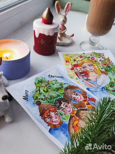 Открытки ручной работы акварель