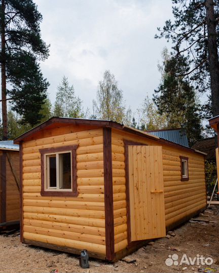 Перевозная баня из бруса 2.3 x 4 метра