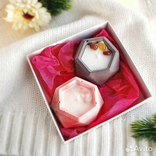 Свеча, свечи в гипсе, подарок