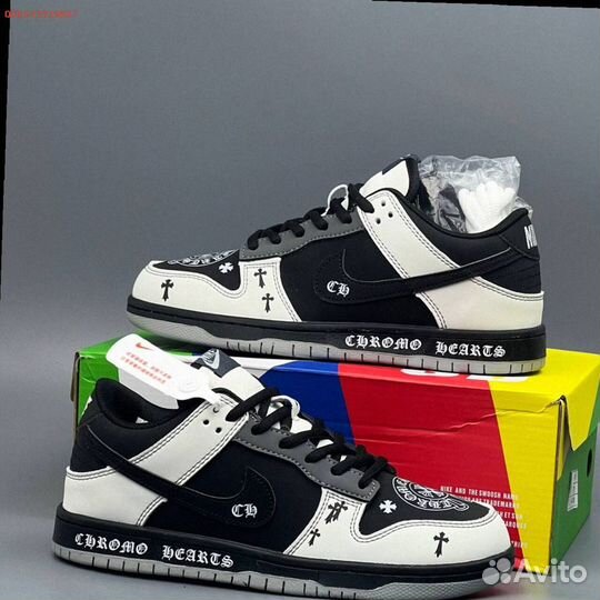 Кроссовки Nike Dunk Chrome Hearts (Арт.33348)