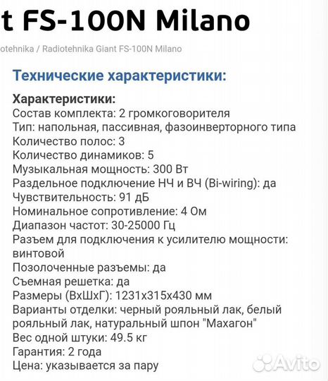 Radiotehnika Giant fs-100 Milano