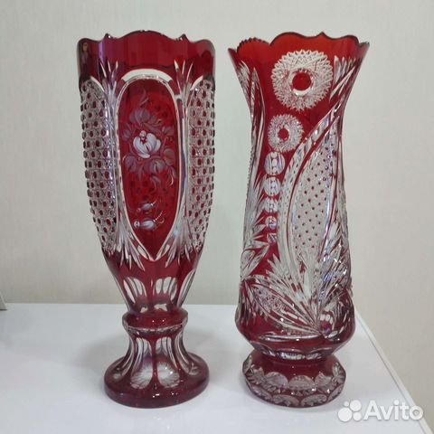 Вазы для цветов. Цветной хрусталь