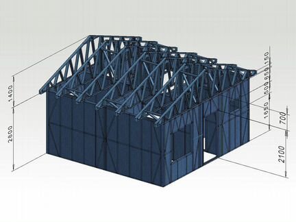 Лстк каркас жилого дома 35м2