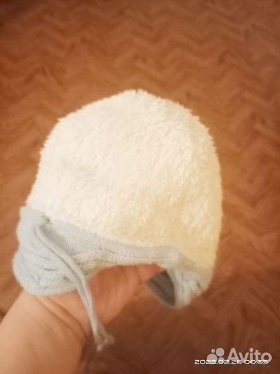 Шапка зимняя для новорожденного 0-3 мес