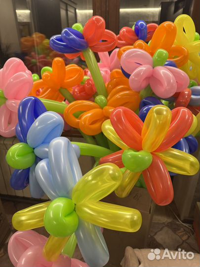 Цветы-шары ручной работы