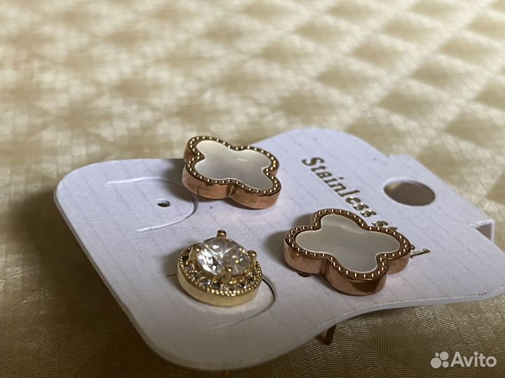 Серьги клевер Ван Клиф, новые