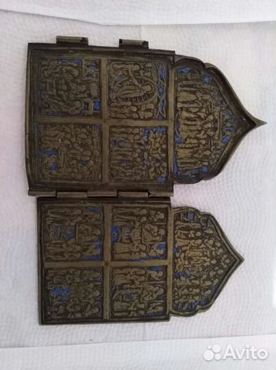 Икона складень старинная