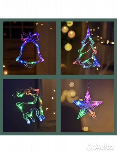 Гирлянда на окно олени