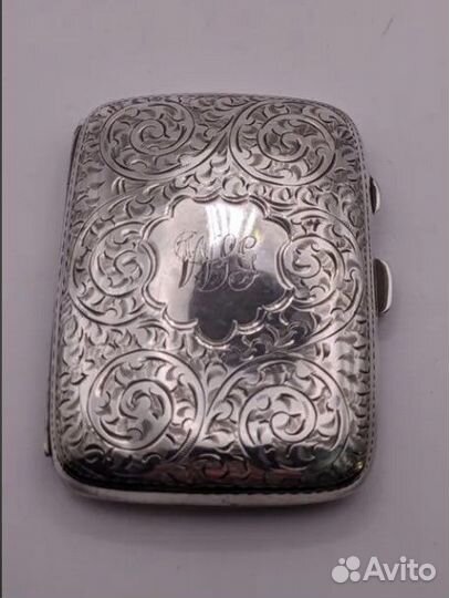 Винтажный, серебряный портсигар 1920х годов